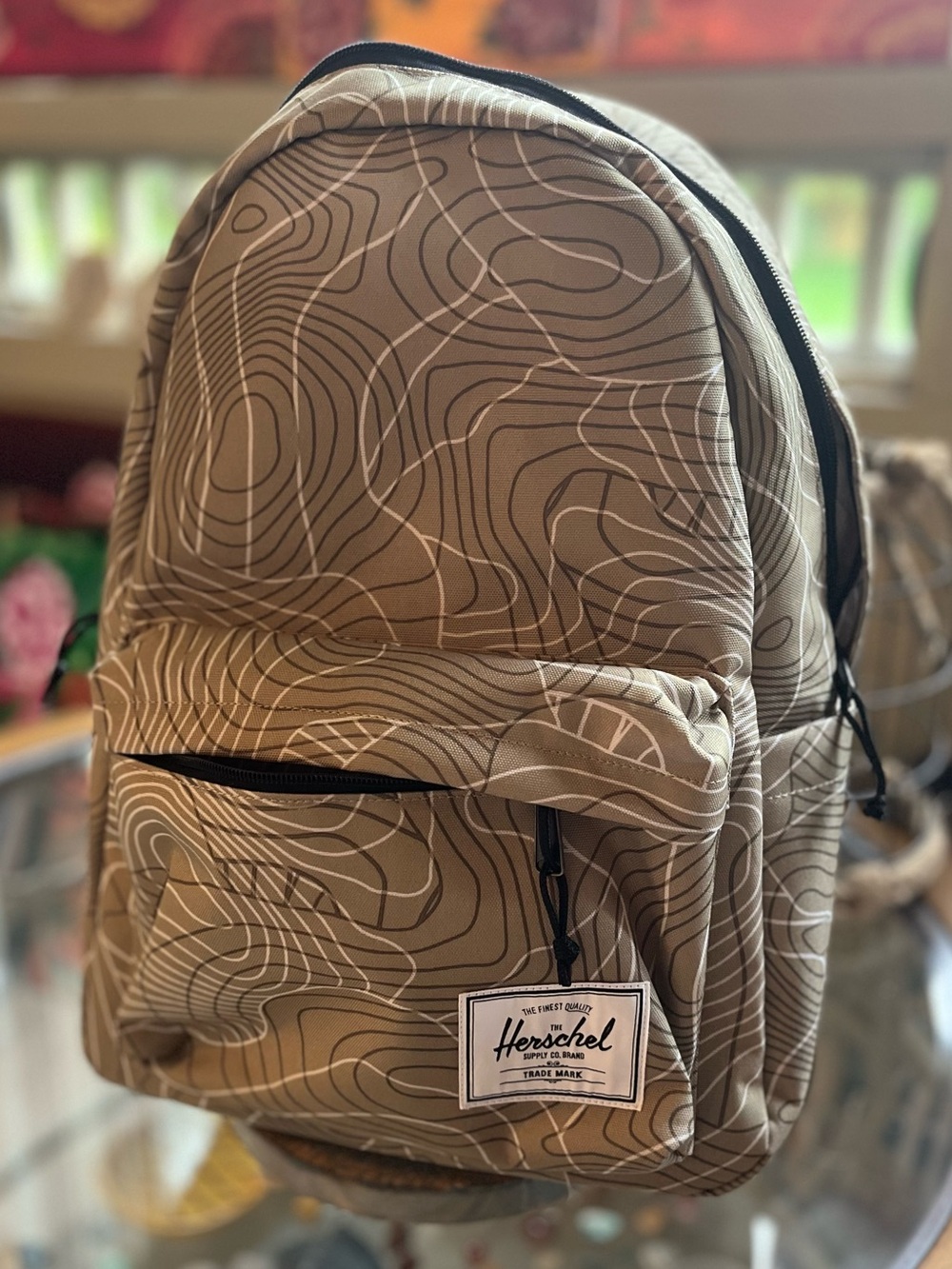 Herschel Supply Company Tan/green Topographic Print Backpack